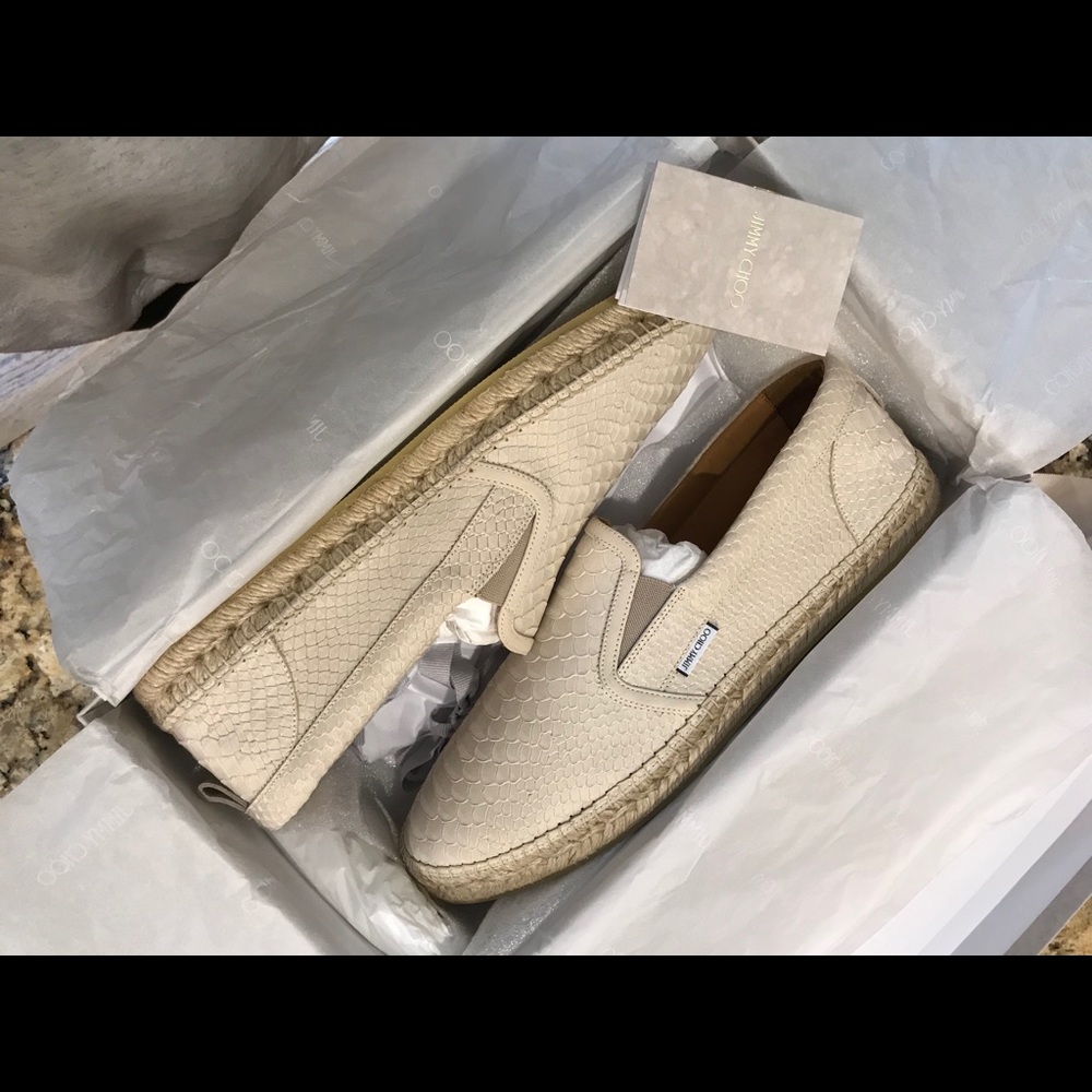 Jimmy Choo Vlad Snaked Beige shoes